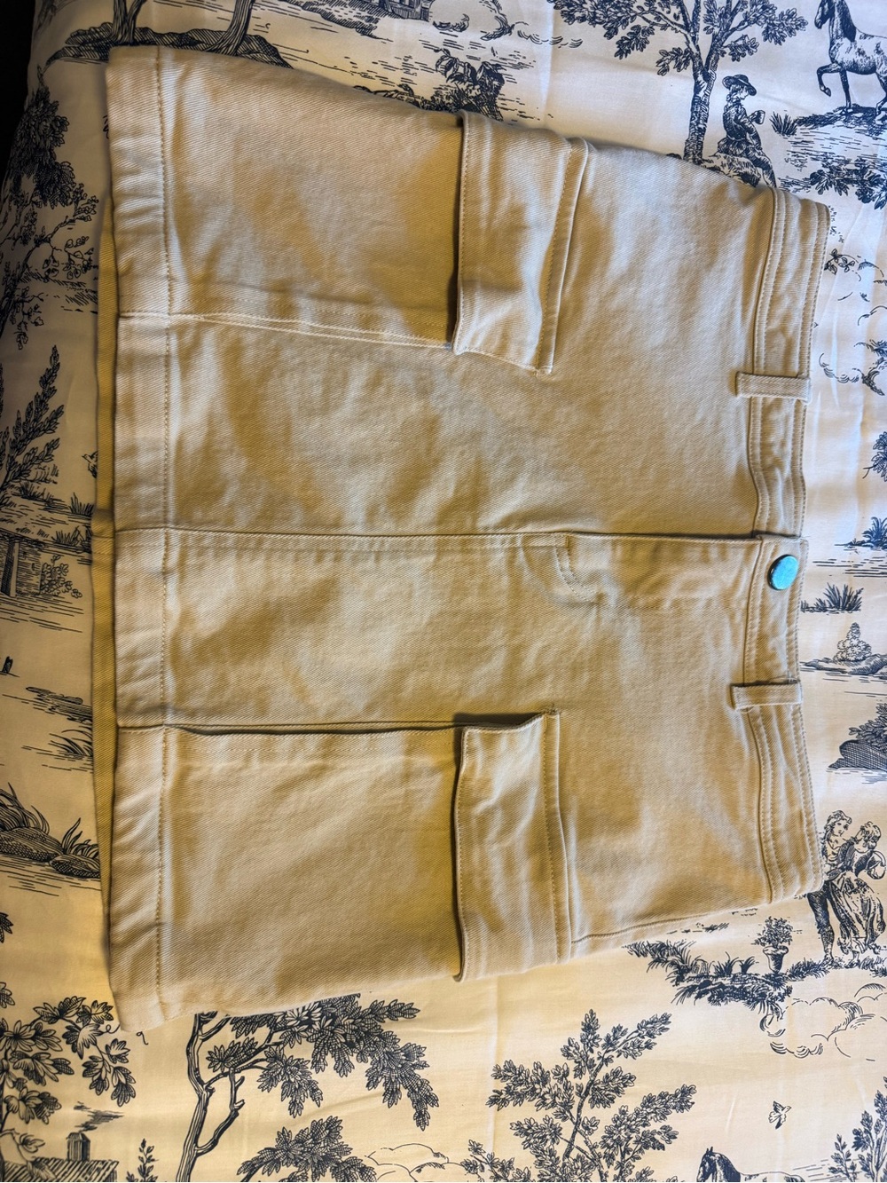 Aqua Tan Cargo Mini Skirt with Utility Pockets